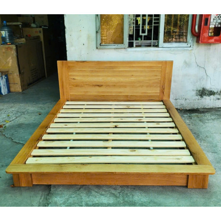 Giường Nhật 03 - 1m6 : Giường Ngủ Gỗ Sồi - Kiểu Bệt